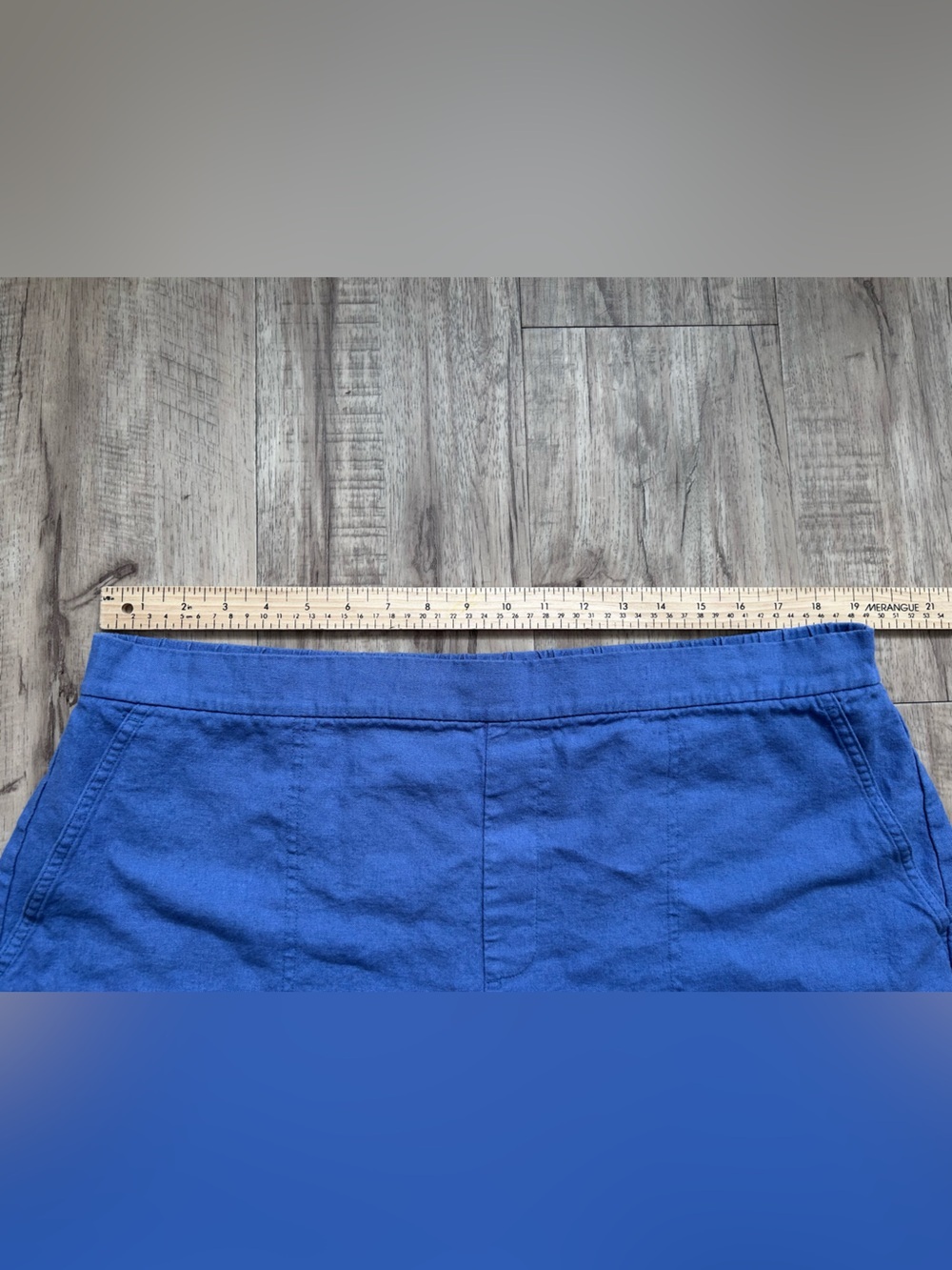 Linen blend Women’s Blue Casual Shorts summer boho cottagecore lagenlook - Picture 6 of 6